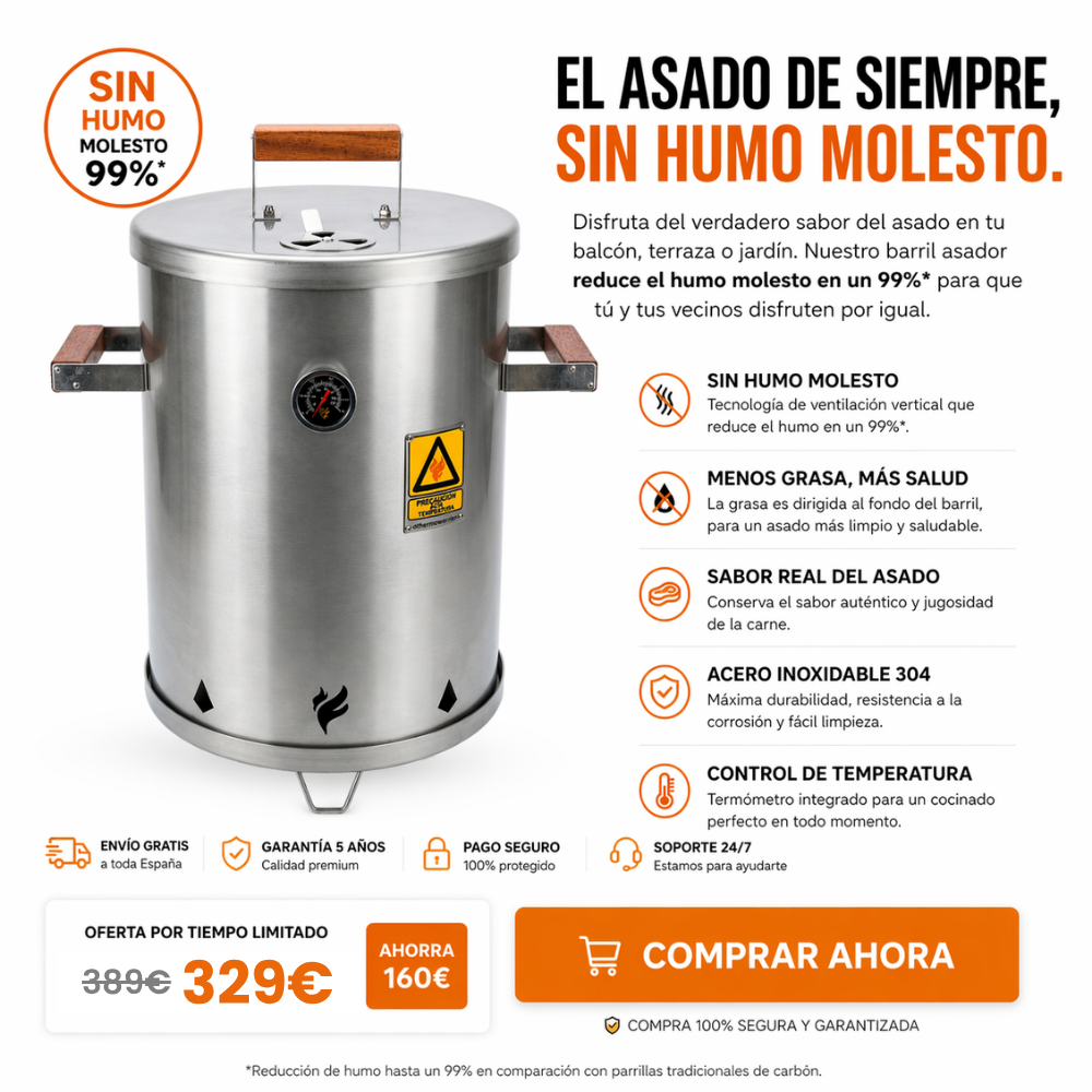 EL BARRIL ASADOR PERFECTO PARA HACER ASADOS REALES EN ESPACIOS PEQUEÑOS®